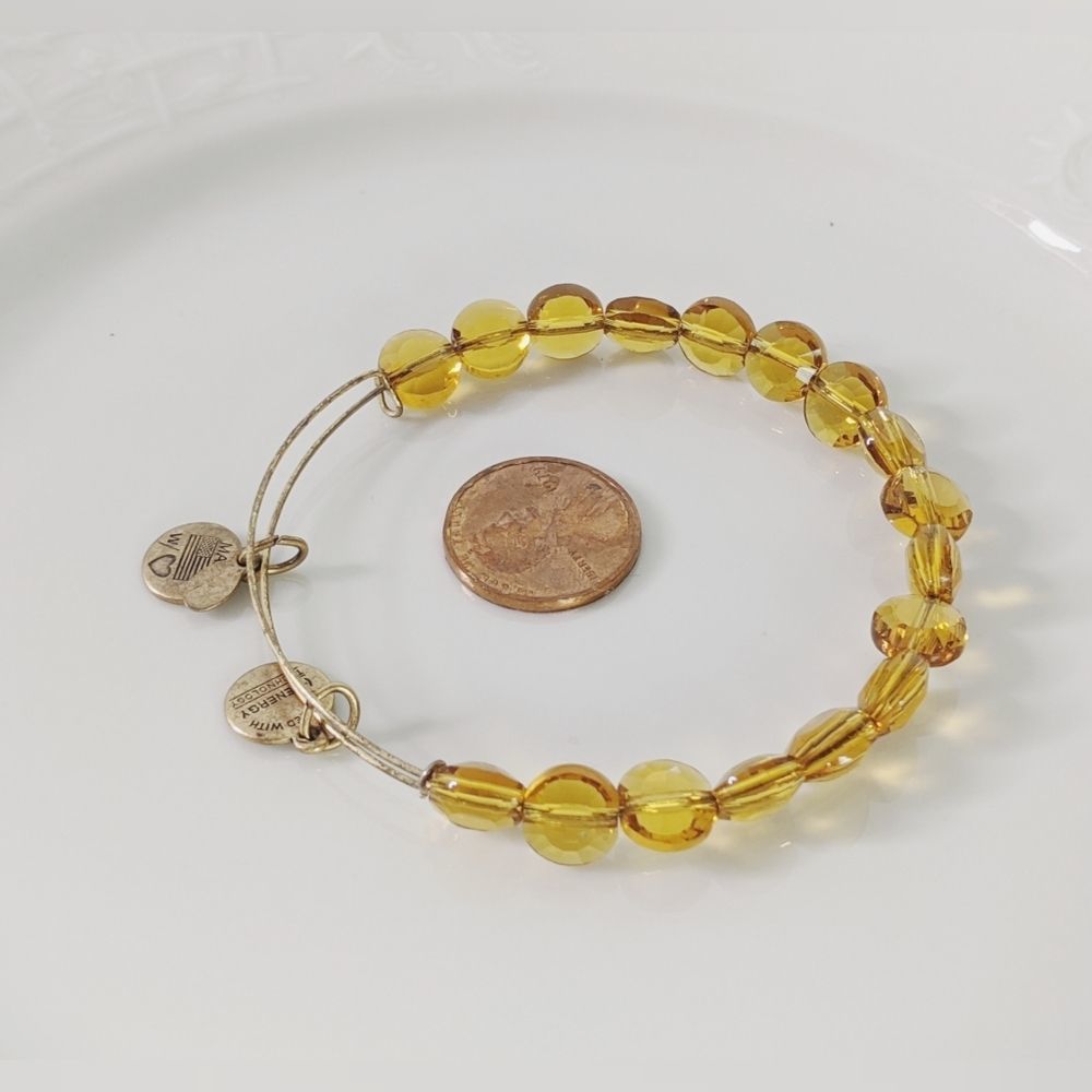 Alex an Ani Gold Yellow Topaz Luxe Beaded Bracelet